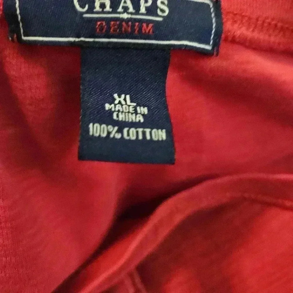 Chaps Red Preppy Vneck Top Plus Sz XL - Picture 5 of 6